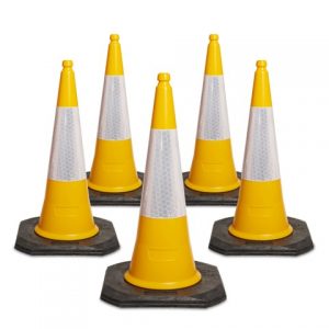 750mm and 1000mm 2 Piece Yellow Traffic Cones